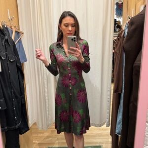 Vintage Alice Schweitzer Floral Long Sleeve Dress